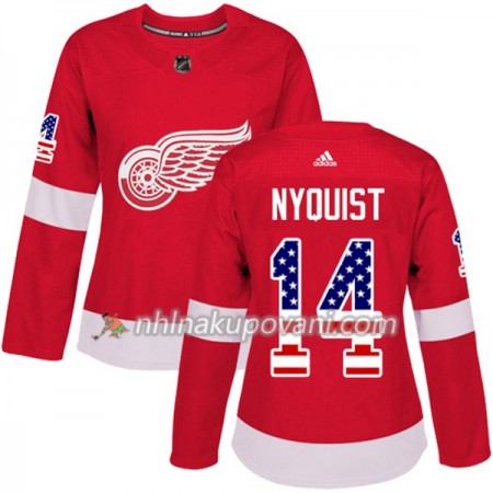 Detroit Red Wings Dresy Gustav Nyquist 14 2017-2018 USA Flag Fashion Černá Adidas Authentic - Dámské Detroit Red Wings Dresy Gustav Nyquist 14 2017-2018 USA Flag Fashion Černá Adidas Authentic - Dámské